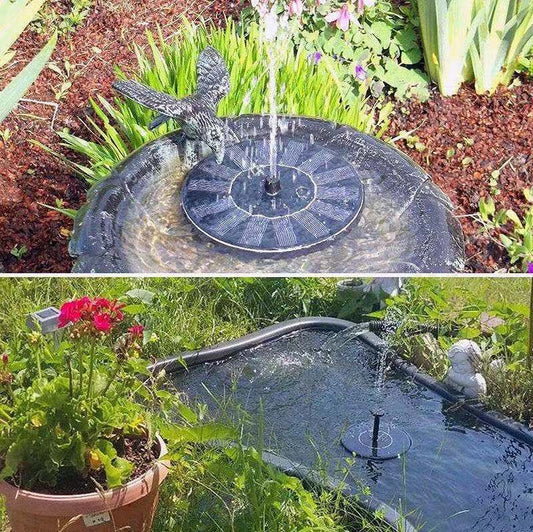 Solar Fountain Pump 1.4W Floating Water Fountain 7 Nozzles Garden Bird Bath Outdoor Pond Decor