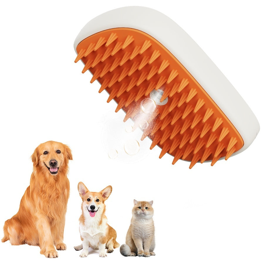 ✨ USB Rechargeable Pet Steam Grooming Brush – Gentle Care for Cats & Dogs