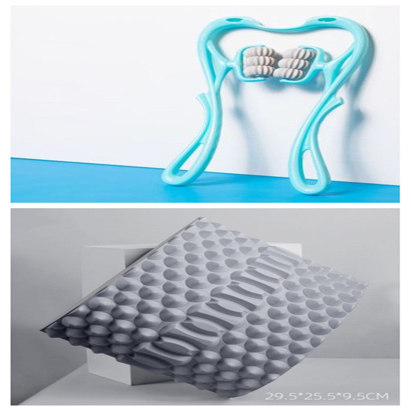 6-Roller Cervical Neck & Body Massager with Jade Scraping Board
