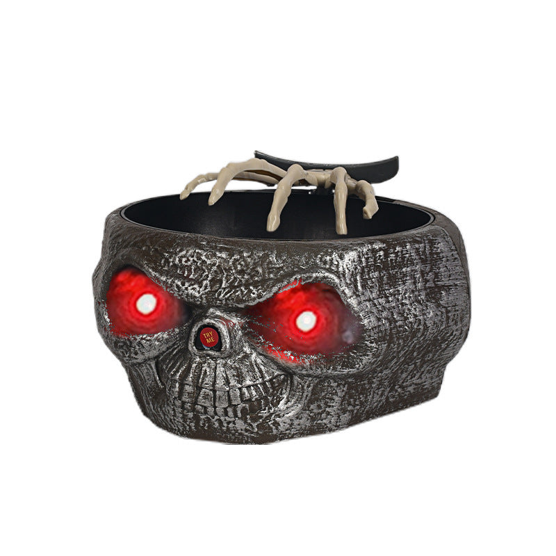 Motion-Activated Halloween Candy Bowl – Skeleton Hand with Glowing Eyes