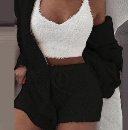 ✨ Women’s Velvet Pants Suit – Stylish Vest & Culottes Set