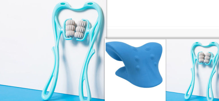6-Roller Cervical Neck & Body Massager with Jade Scraping Board