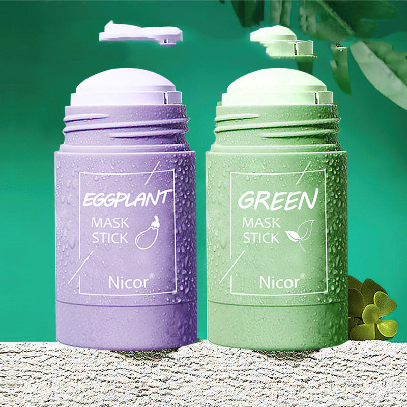 Green Tea &  Eggplant Solid Cleansing Mask Stick – Deep Clean & Oil Control