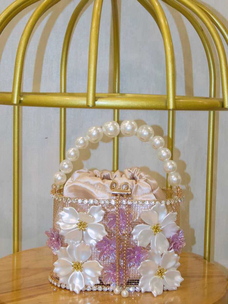 Retro Sunflower Birdcage Handmade Bucket Bag