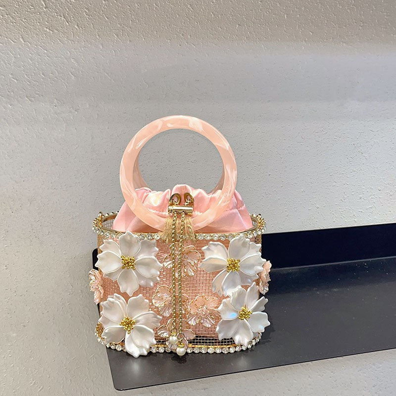 Retro Sunflower Birdcage Handmade Bucket Bag