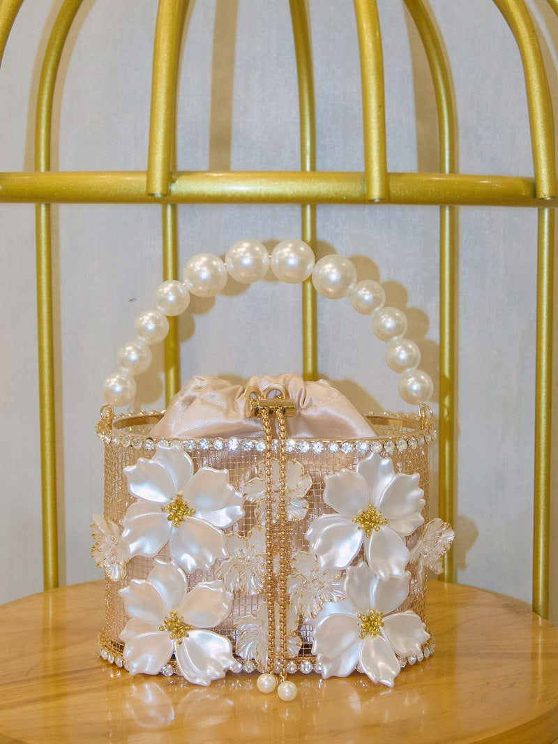 Retro Sunflower Birdcage Handmade Bucket Bag