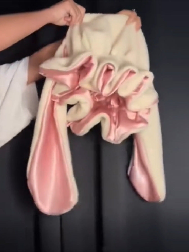 Cozy Polar Fleece Ruffle Cardigan with Hat – Stylish & Comfortable