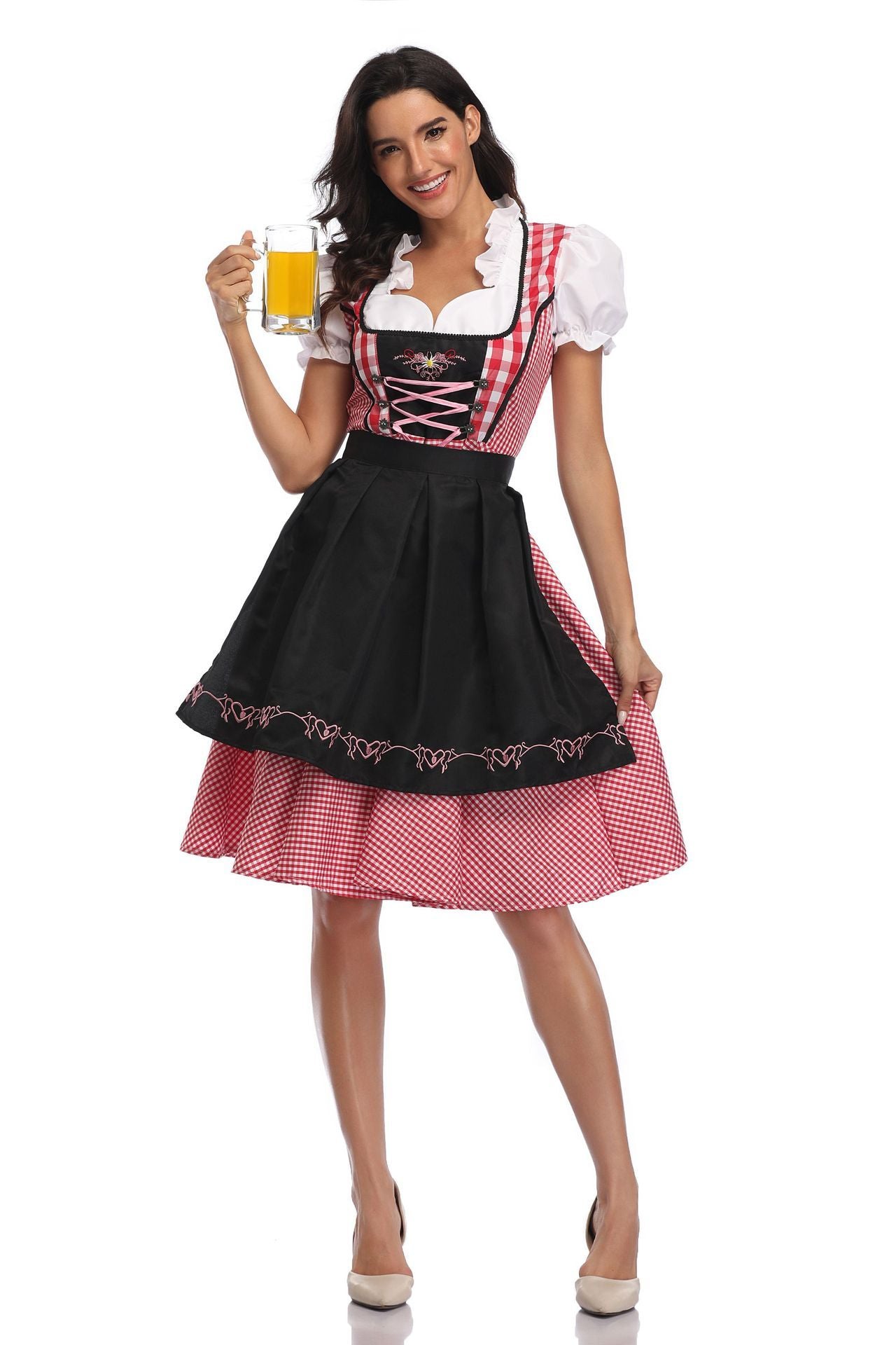 Traditional Oktoberfest Bavarian Dress Set – Elegant Dirndl Outfit for Women (S–XXL)