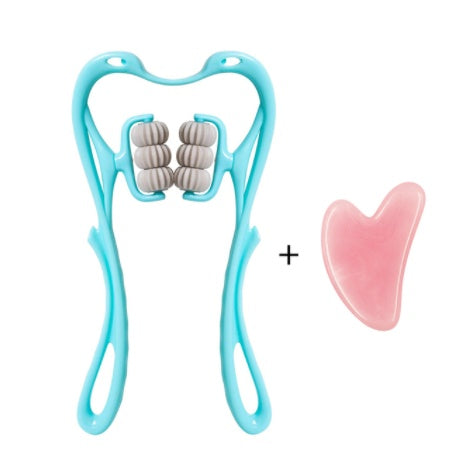6-Roller Cervical Neck & Body Massager with Jade Scraping Board