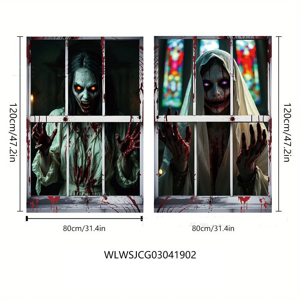 Spooky Halloween Window Covers – Realistic Scary Scenes