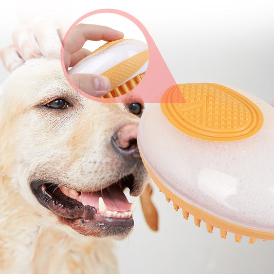✨ 2-in-1 Pet Bath & Massage Brush – Gentle Grooming for Cats & Dogs
