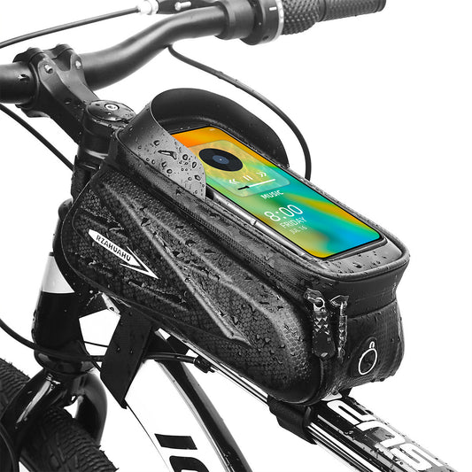 Waterproof Bicycle Phone Bag with Touchscreen Window | 1.5L Storage Hard Shell Handlebar Bag