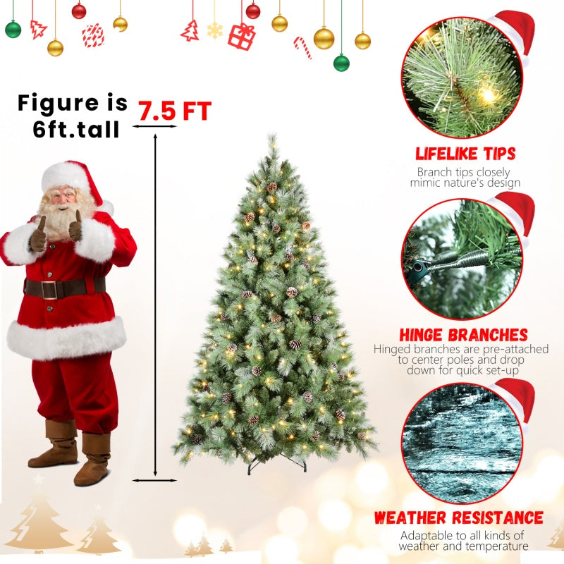 Luxury Pre-Lit Christmas Tree – PVC & Hard Needle Mixed