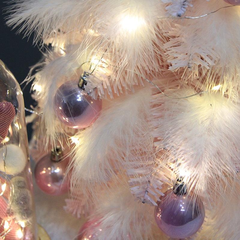 Pink Feather Christmas Tree – LED Holiday Decoration