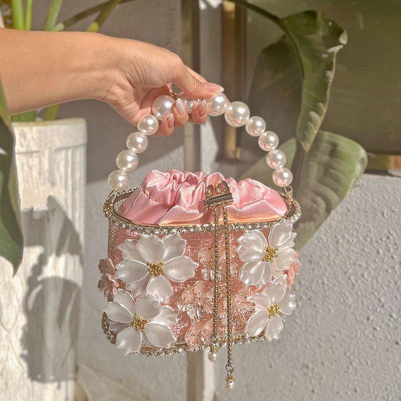 Retro Sunflower Birdcage Handmade Bucket Bag