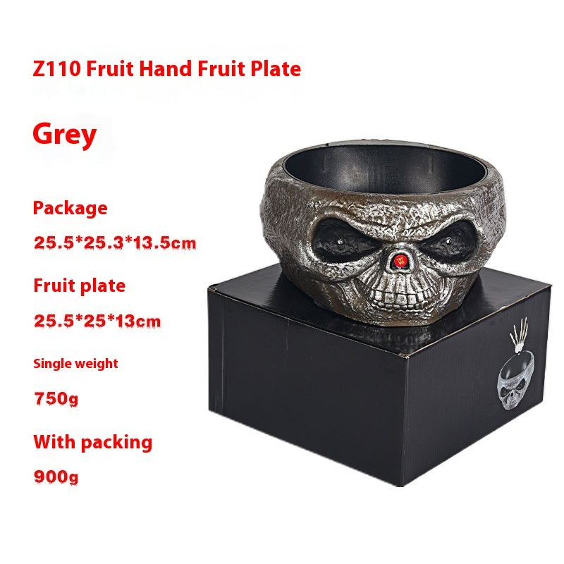 Motion-Activated Halloween Candy Bowl – Skeleton Hand with Glowing Eyes