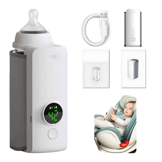 ✨ Portable USB Baby Bottle Warmer – Constant 42°C Heating for On-the-Go Parents
