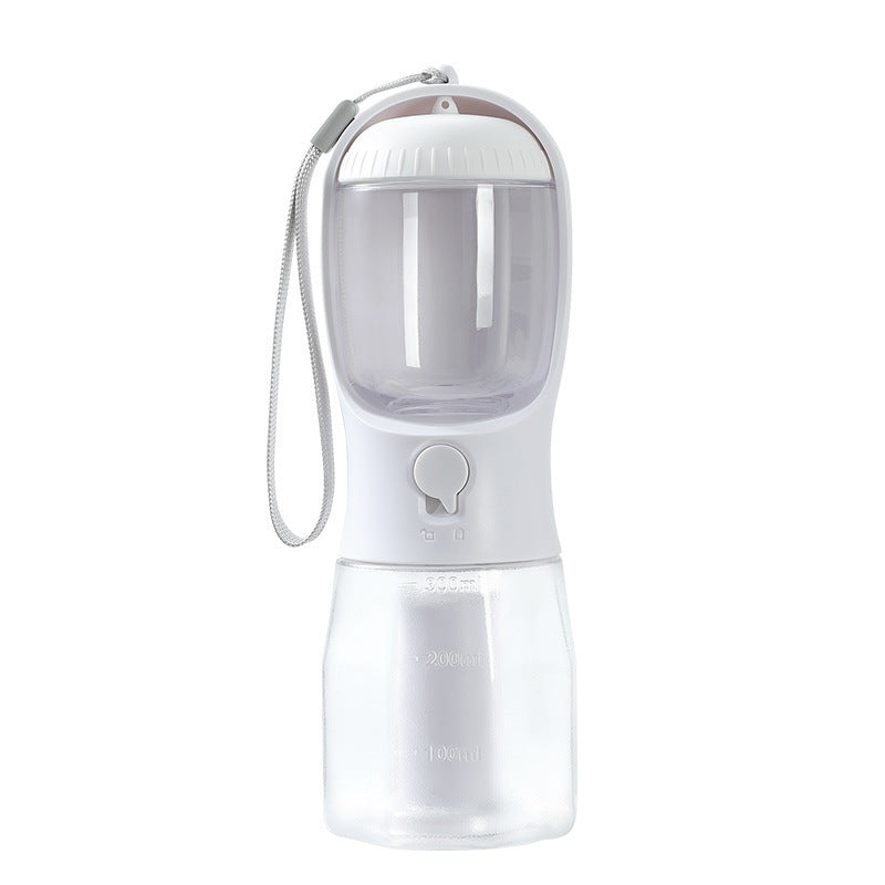 3-in-1 Pet Travel Water Bottle – Water, Food & Waste Bag Dispenser