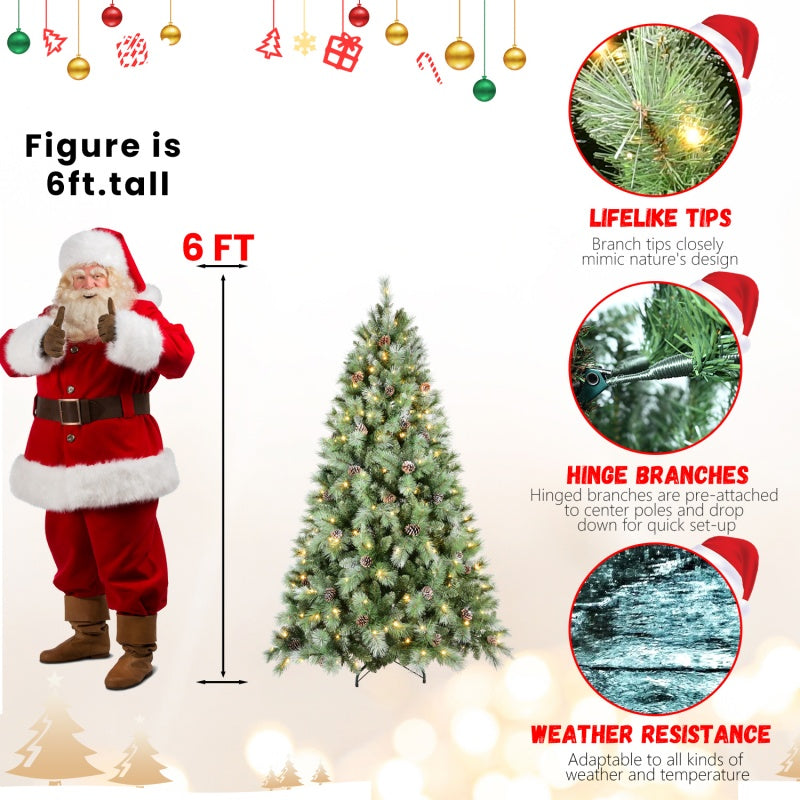 Luxury Pre-Lit Christmas Tree – PVC & Hard Needle Mixed