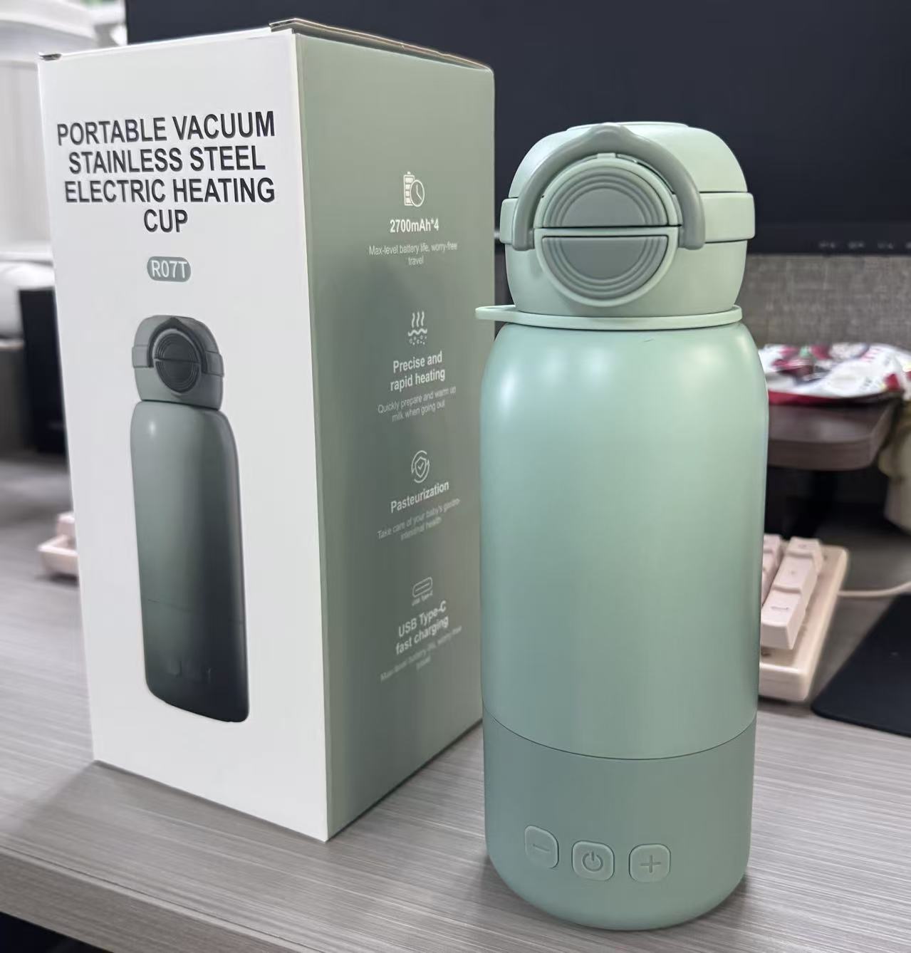 Portable Wireless Thermostatic Cup Electric Heating MugKettle With Temperature Control For Babies