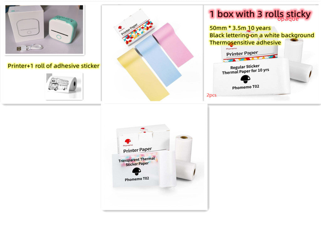 Phomemo T02 Mini Pocket Printer – Inkless Bluetooth Thermal Printer