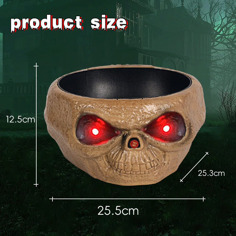 Motion-Activated Halloween Candy Bowl – Skeleton Hand with Glowing Eyes