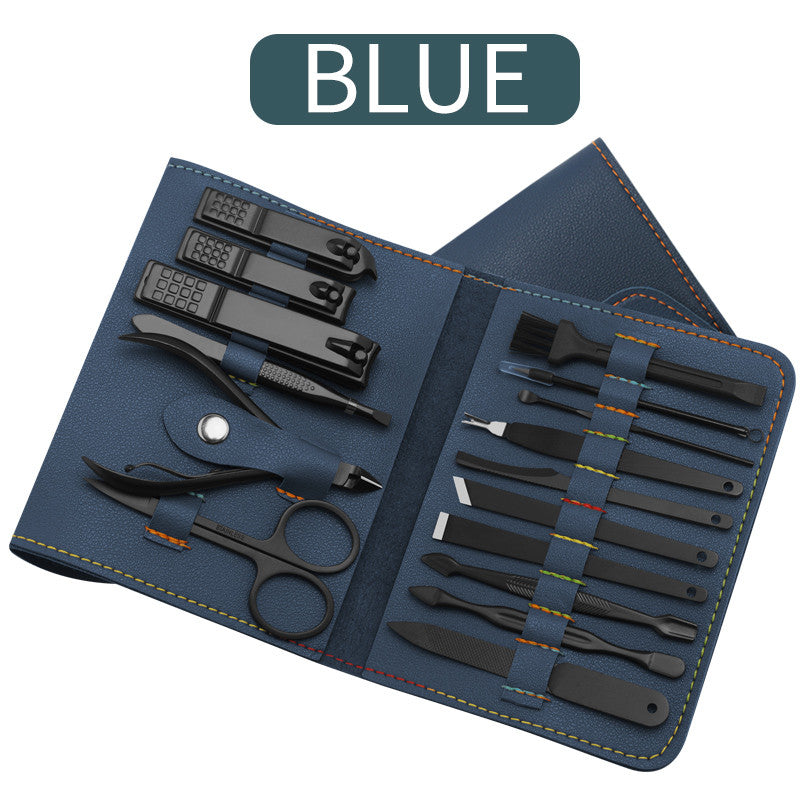 16 Piece Manicure Pedicure Kit Professional Nail Care Set Stainless Steel Grooming Tools with PU Leather Case
