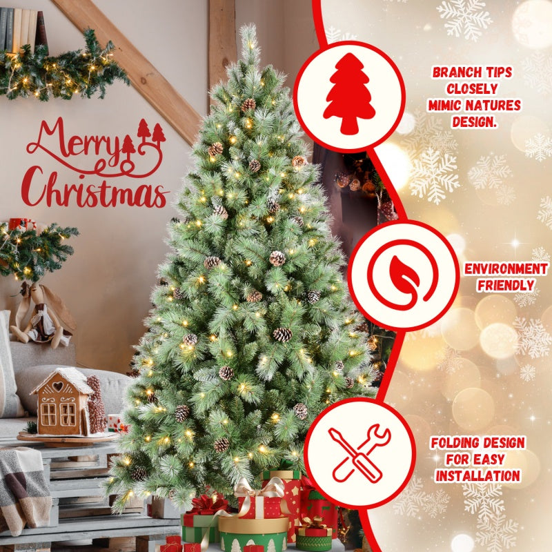 Luxury Pre-Lit Christmas Tree – PVC & Hard Needle Mixed