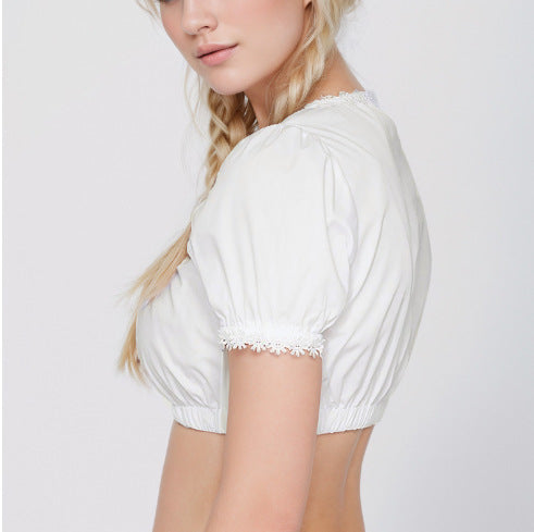 Elegant White Women’s Uniform Top – Premium Polyester Blouse (S–XXXXL)