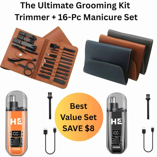 2-in-1 Grooming Bundle – Nose Hair Trimmer + 16PCS Nail Kit | Limited Offer $39.99