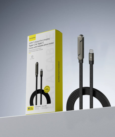 Elbow Fast Charging Phone Holder – 240W/65W Type-C Cable with Built-In Stand