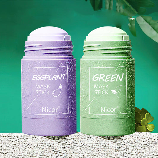Green Tea &  Eggplant Solid Cleansing Mask Stick – Deep Clean & Oil Control