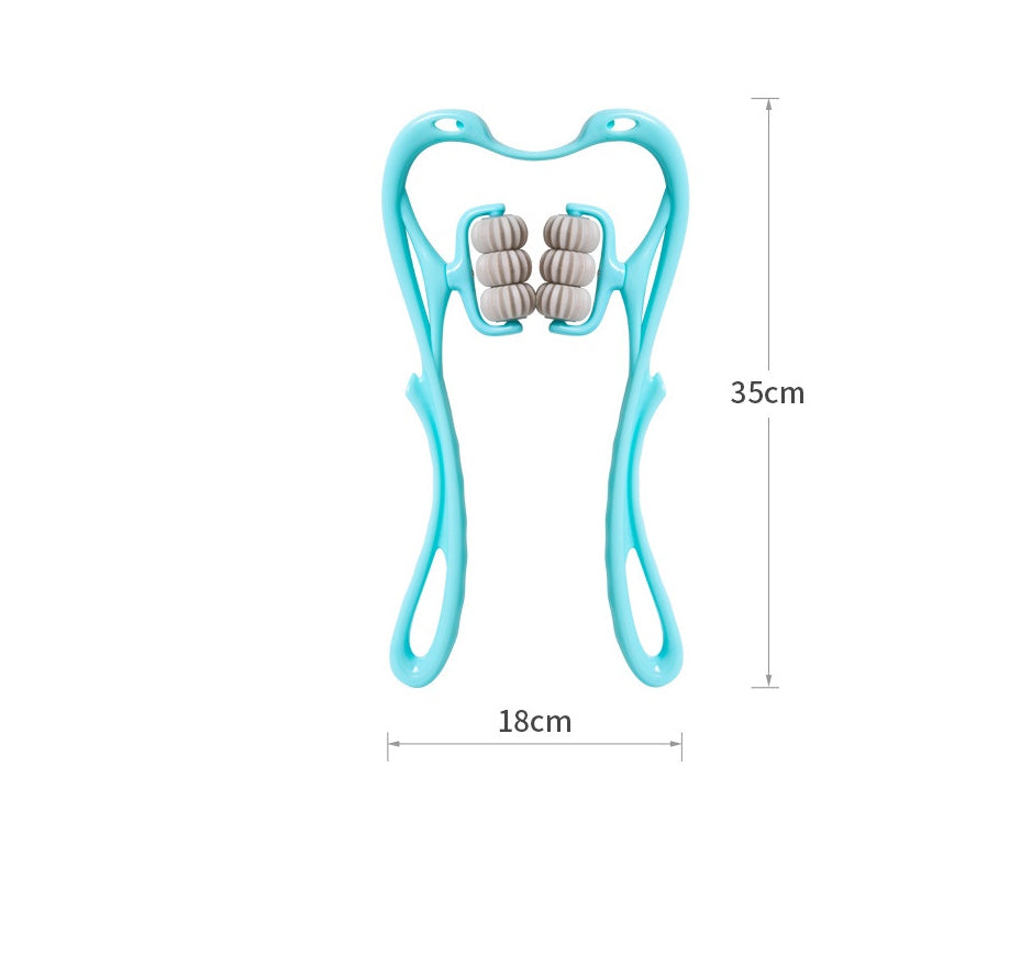 6-Roller Cervical Neck & Body Massager with Jade Scraping Board