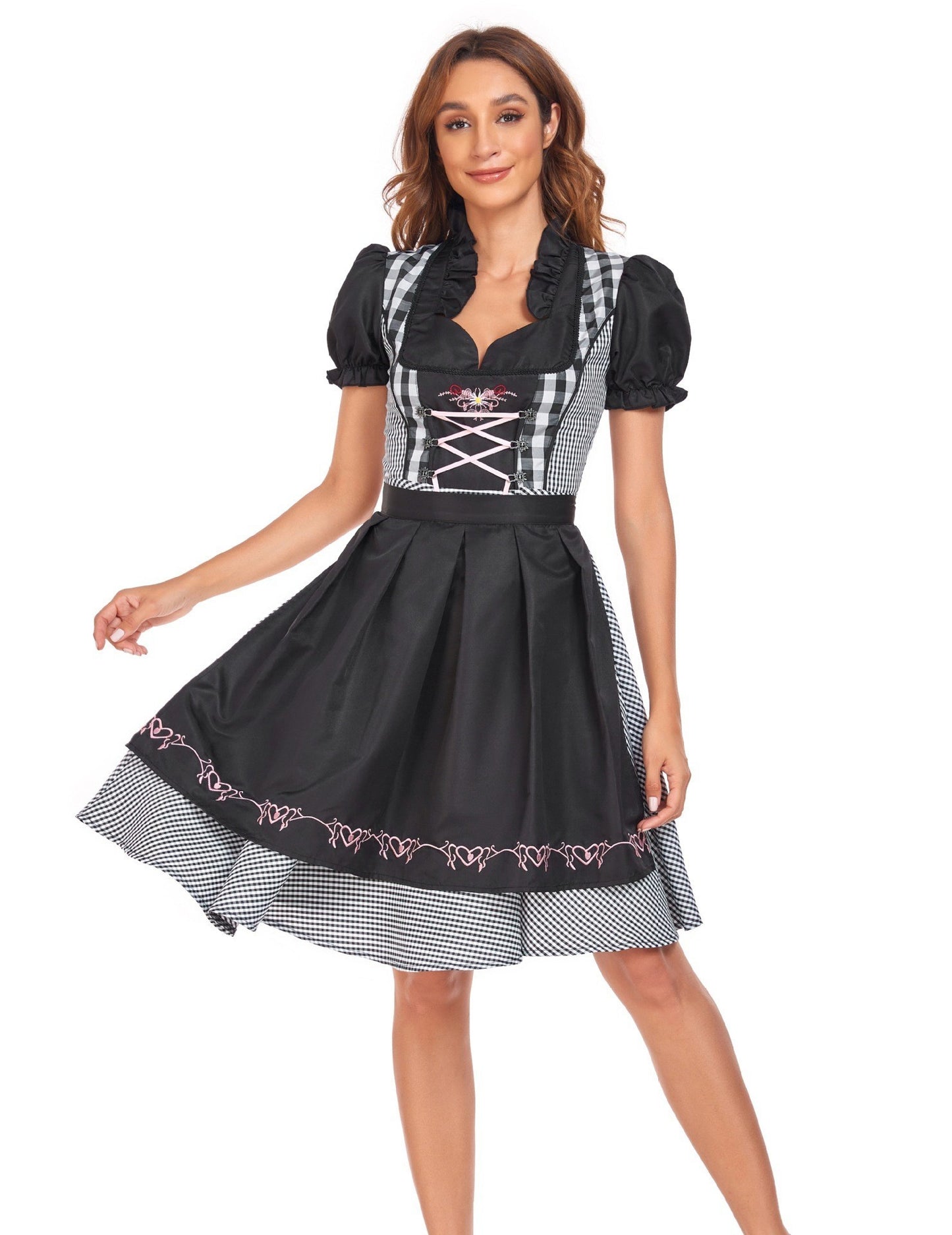 Traditional Oktoberfest Bavarian Dress Set – Elegant Dirndl Outfit for Women (S–XXL)