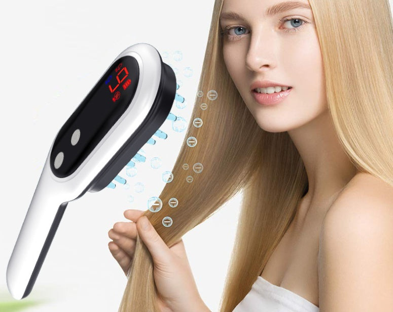 Smart LED Hair Growth Comb – Scalp Massager with Red & Blue Light Therapy