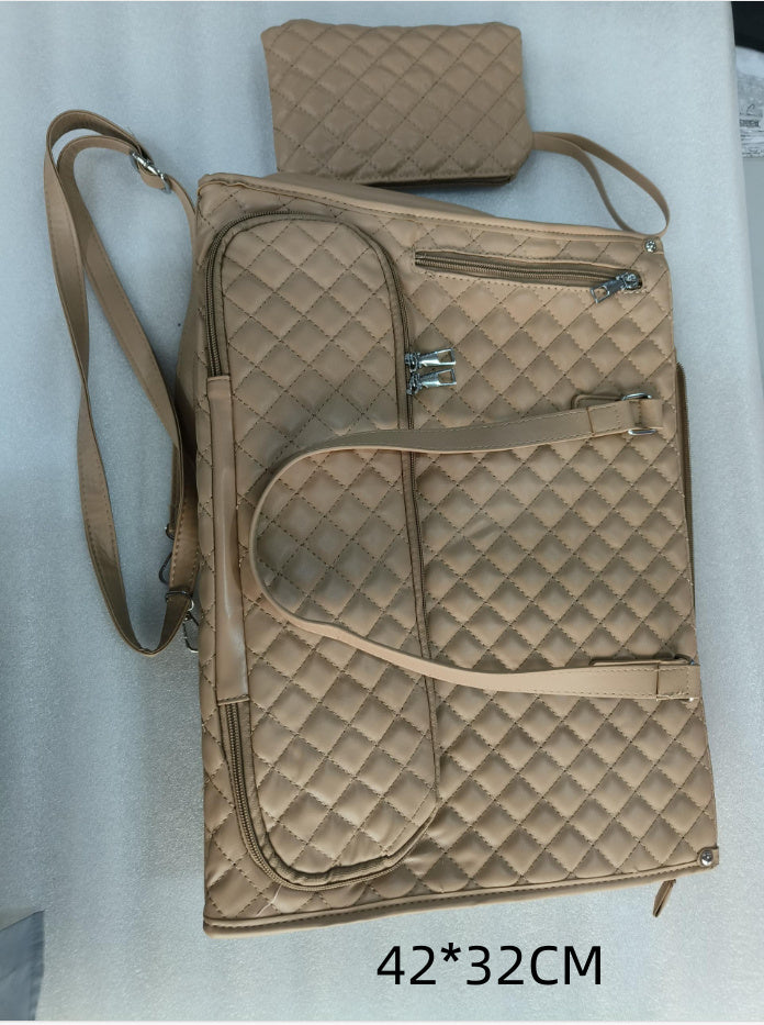 2-in-1 Quilted Women’s Tote Bag with Insulated Lunch Compartment & Matching Wallet | Stylish Laptop & Work Bag