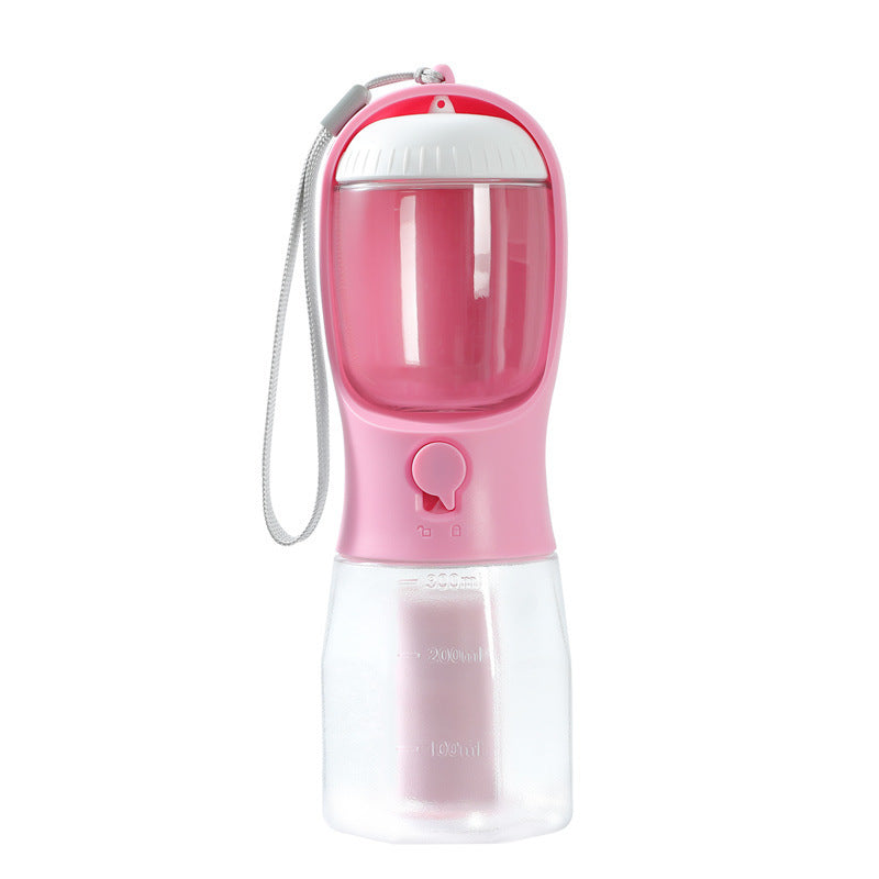 3-in-1 Pet Travel Water Bottle – Water, Food & Waste Bag Dispenser