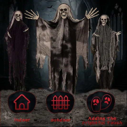 3-Pack Hanging Grim Reaper Halloween Decorations – Creepy Skeleton Ghosts