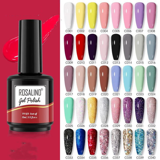 Gel Nail Polish 15ml Long Lasting UV LED Soak Off Nail Color High Shine Chip Resistant