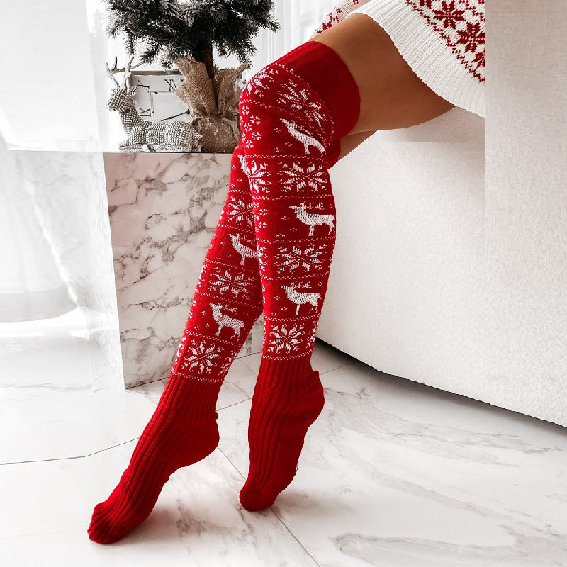 Cozy Christmas Thigh-High Stockings – Soft, Warm & Festive Winter Socks