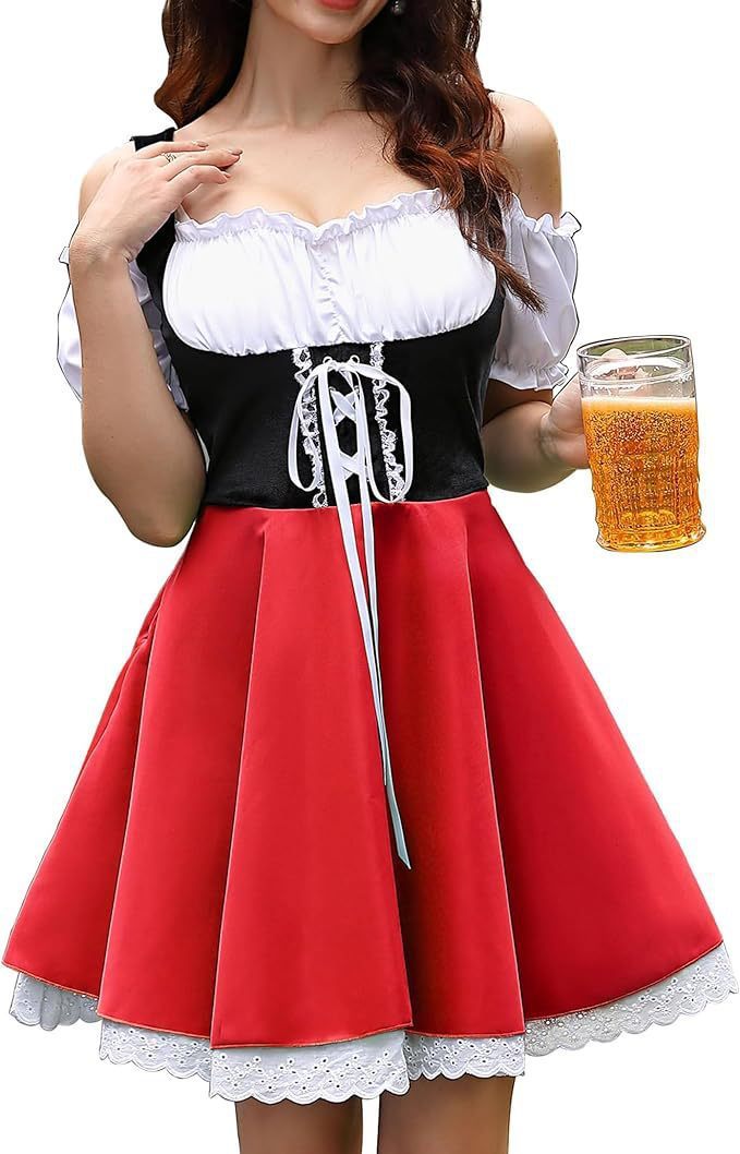 ✨ Elegant Stage Performance Dress – Vibrant Red & Green | Women’s Fashion (S–XXXL)