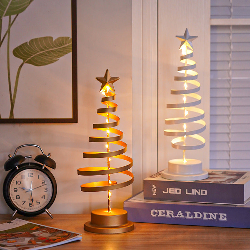 Traditional LED Metal Christmas Tree – Festive Tabletop Decoration