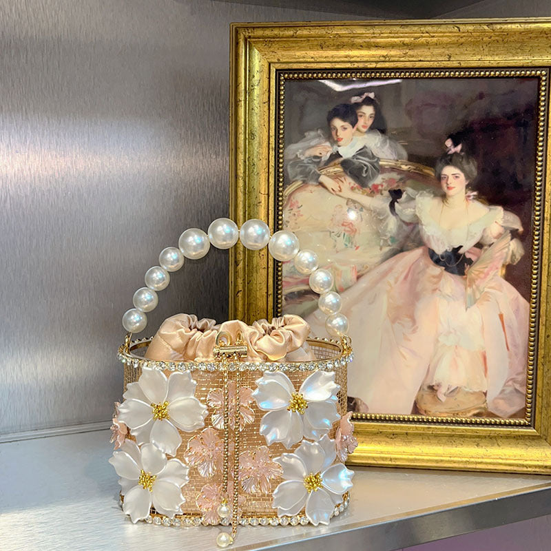 Retro Sunflower Birdcage Handmade Bucket Bag