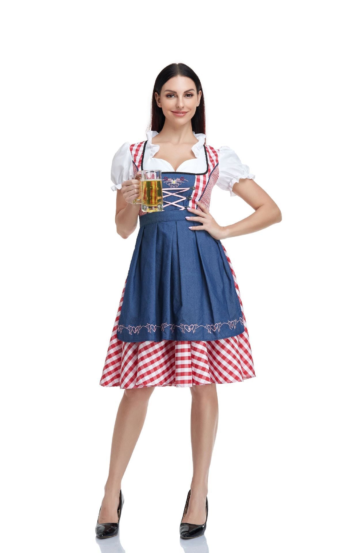 Traditional Oktoberfest Bavarian Dress Set – Elegant Dirndl Outfit for Women (S–XXL)