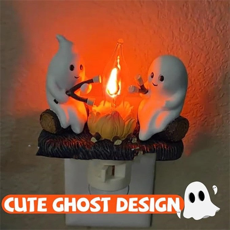 Ghost Bonfire Night Light – Spooky Resin Craft Decoration for Home & Holidays ✨